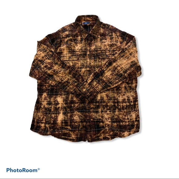 Bleached Plaid Flannel Shirt - Picture 1 of 2